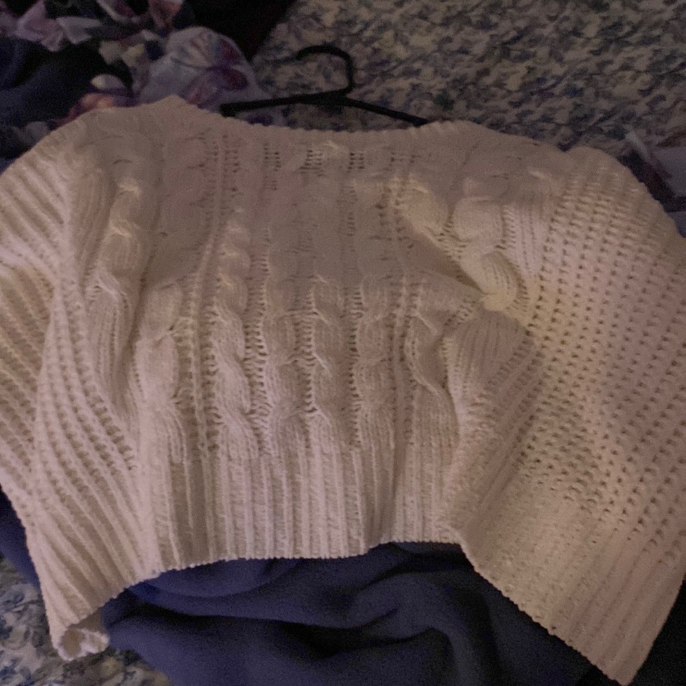 White cropped sweater